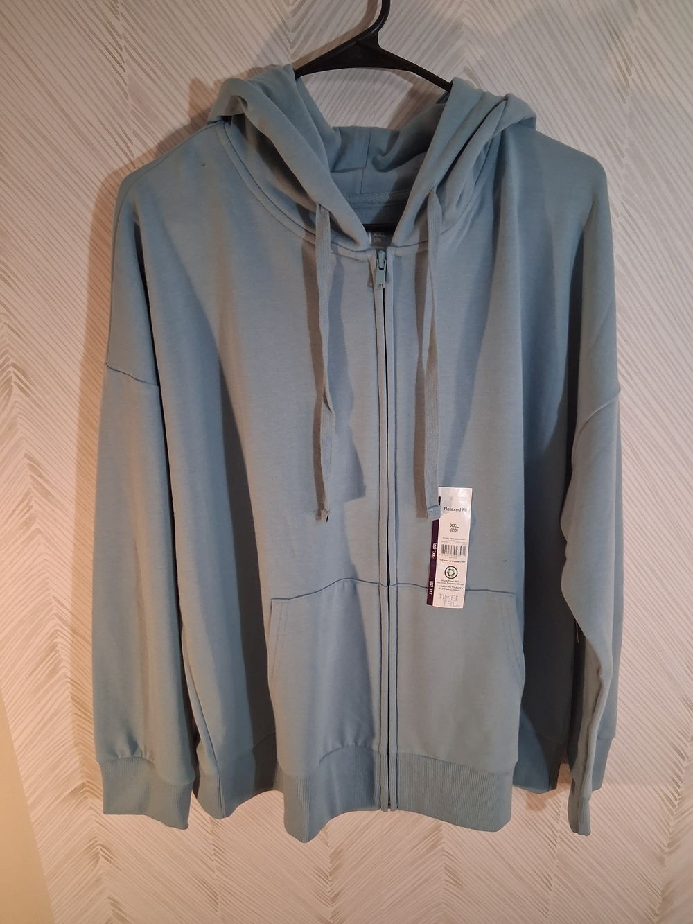 Time and Tru Light Blue Full-Zip Fleece Jacket